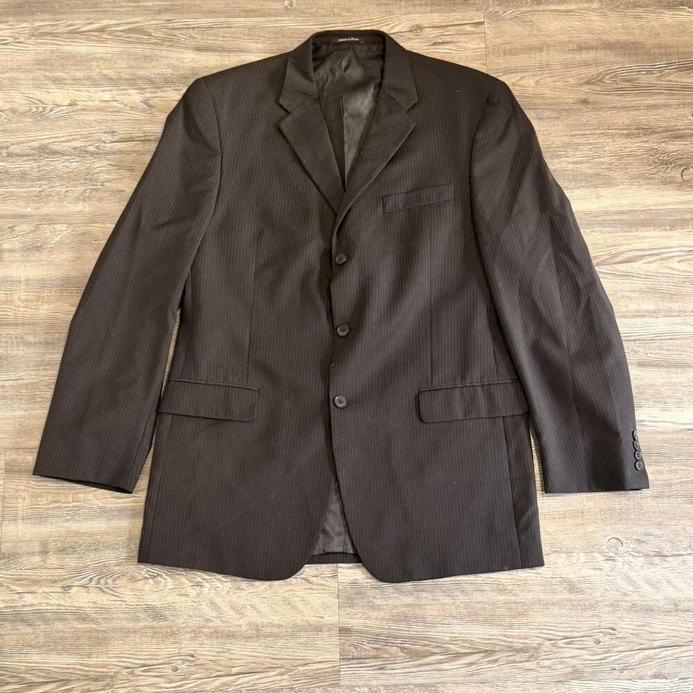 Mens Dark Brown Pinstripe Suit